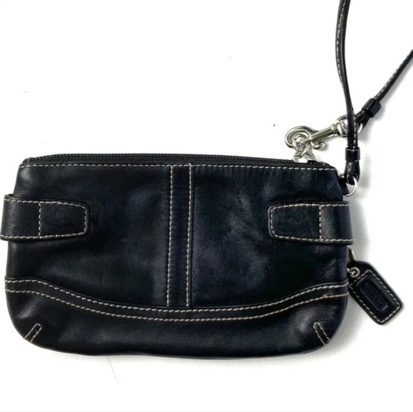Coach Soho Legacy Wristlet Vintage Black Leather W/Bold Stitching EUC - Picture 2 of 16
